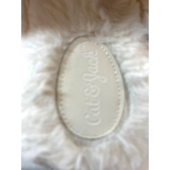 Cat & Jack Girls Slippers White/Pink Checked Size M 2-3 - Picture 3 of 8